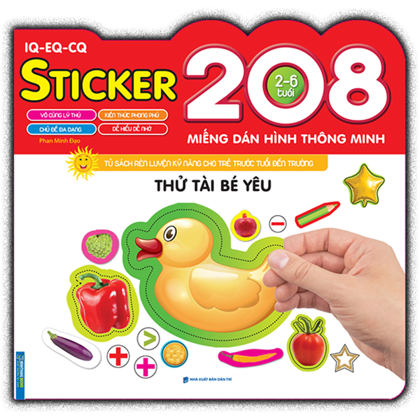 208 miếng dán hình thông minh - iq-eq-cq - thử tài bé yêu