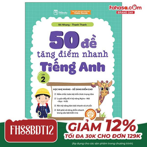 50 đề tăng điểm nhanh tiếng anh lớp 2