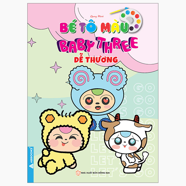 bé tô màu - baby three dễ thương