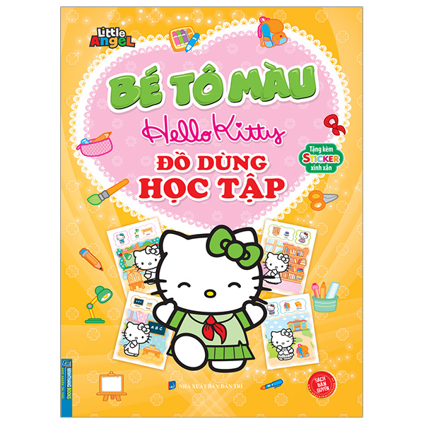 bé tô màu hello kitty - đồ dùng học tập