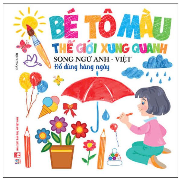 bé tô màu thế giới xung quanh - song ngữ anh-việt - đồ dùng hàng ngày