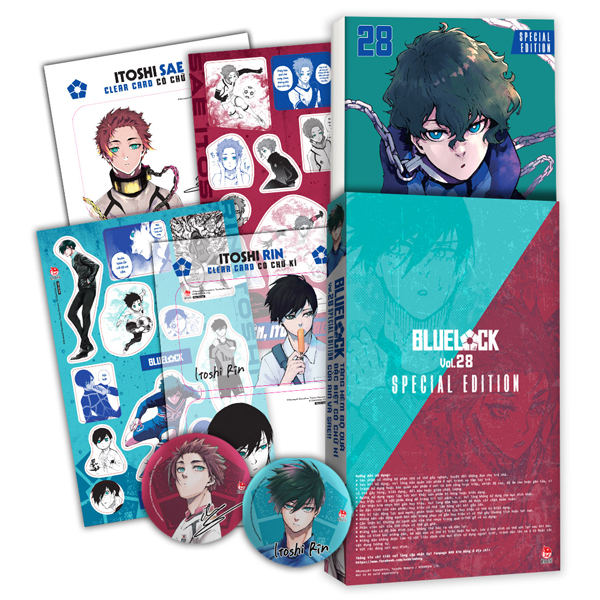 Bo
						
										
										BlueLock - Tap 28 - Ban Dac Biet - Tang Kem Hop Qua 6 Mon Voi Chu Ki Nhan Vat (Set Huy Hieu + Set Sticker + Set Clear Card)