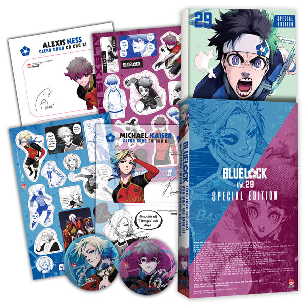 Bo
						
										
										BlueLock - Tap 29 - Ban Dac Biet - Tang Kem Hop Qua 6 Mon Voi Chu Ki Nhan Vat (Set Huy Hieu + Set Sticker + Set Clear Card)