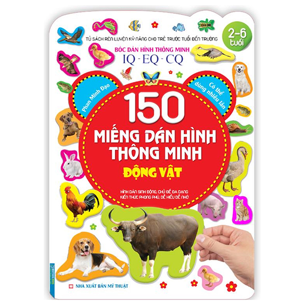 bộ bóc dán hình thông minh iq-eq-cq - 150 miếng dán hình thông minh - động vật (tái bản)