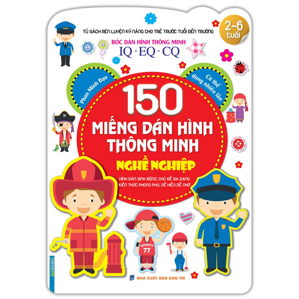 bộ bóc dán hình thông minh iq-eq-cq - 150 miếng dán hình thông minh - nghề nghiệp (tái bản 2023)