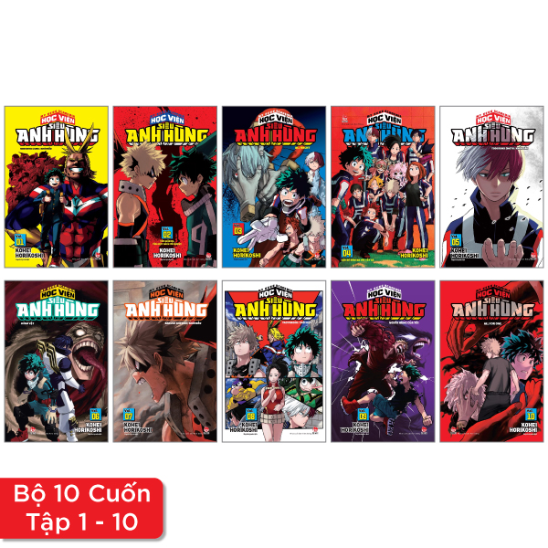 bộ combo manga - my hero academia - học viện siêu anh hùng: tập 1 - 10 (bộ 10 tập)