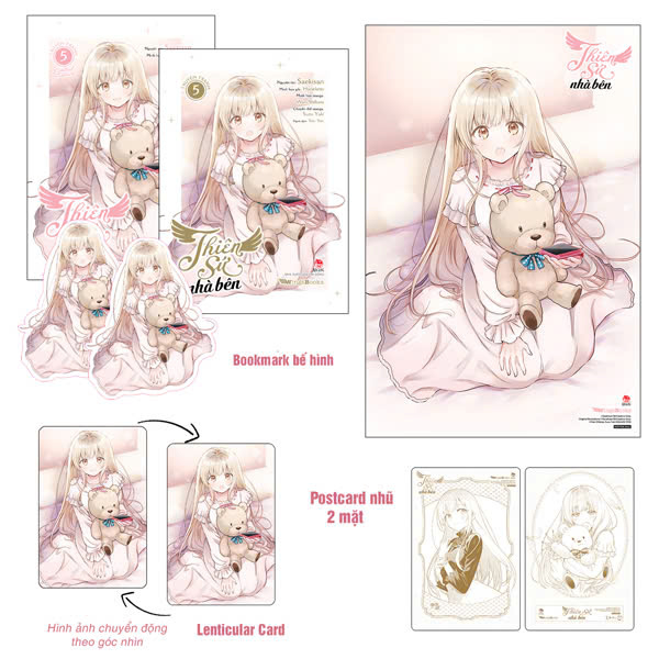 Bộ Combo Manga - Thiên Sứ Nhà Bên - Tập 5: Bản Phổ Thông + Bản Giới Hạn (Bộ 2 Cuốn) - Tặng Kèm 2 Bookmark Bế Hình + 1 Postcard In Nhũ 2 Mặt + 1 Lenticular Card + 1 Poster