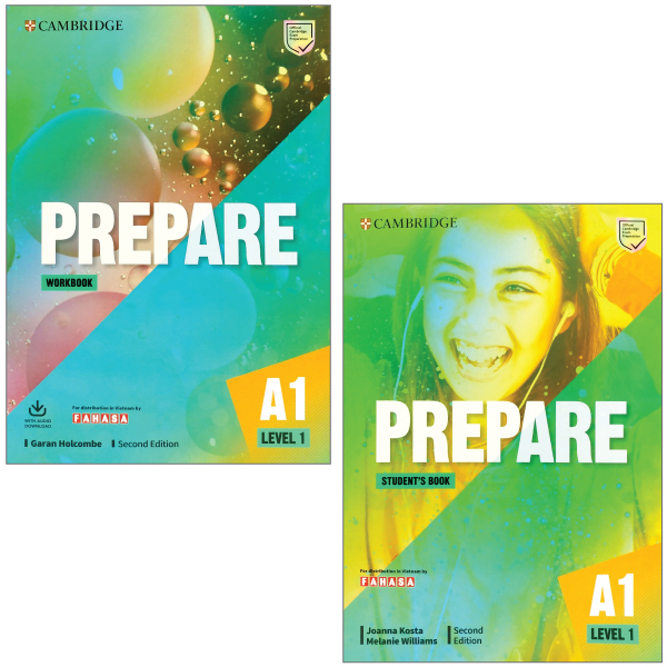 bộ combo prepare a1 level 1: student's book + workbook with audio download