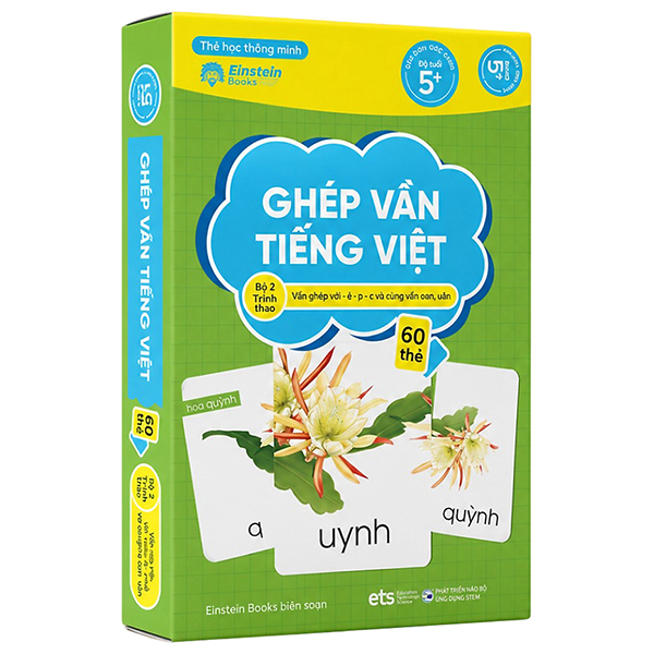 Bộ Flashcard - Thẻ Học Thông Minh - Ghép Vần Tiếng Việt - Bộ 2 Thành Thạo (60 Thẻ)