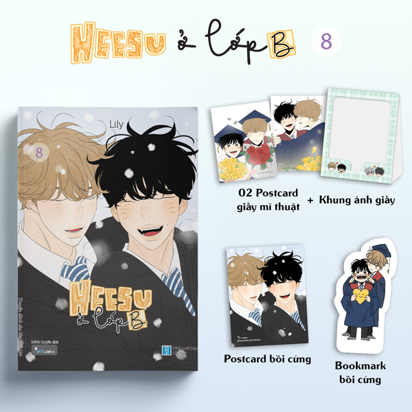 Bo
						
										
										Heesu O Lop B - Tap 8 - Tang Kem 1 Postcard Boi Cung + 1 Bookmark Nhan Vat Boi Cung + 1 Khung Anh Giay + 2 Postcard Giay Mi Thuat