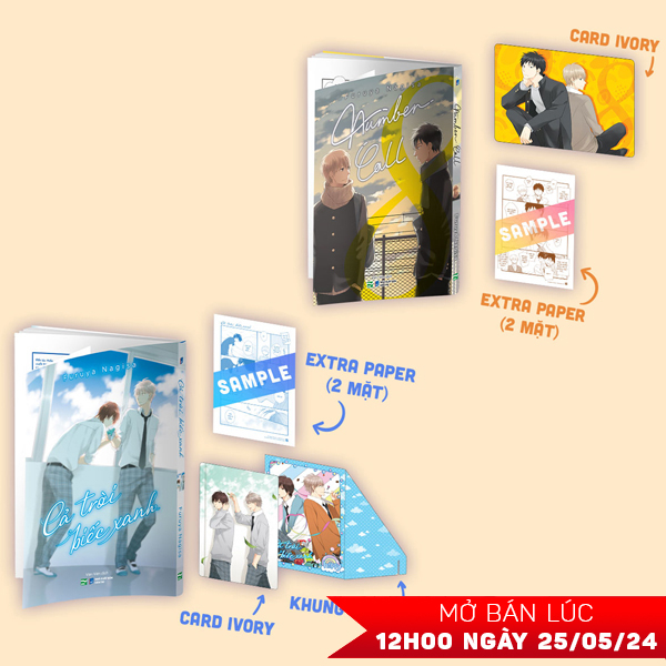 bộ manga - cả trời biếc xanh + number call (bộ 2 cuốn) - tặng kèm 2 extra paper + 2 postcard + 1 khung tranh cả trời biếc xanh