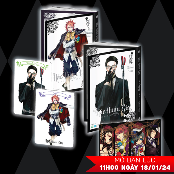 bộ manga - hắc quản gia - tập 7 + tập 8 (bộ 2 cuốn) - tặng kèm 2 black card + 1 card độc quyền