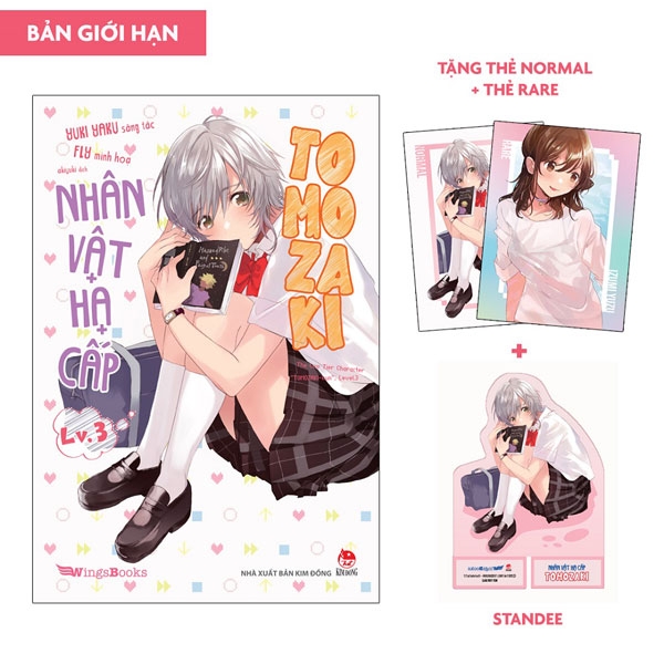 bộ nhân vật hạ cấp tomozaki - tập 3 - bản giới hạn - tặng thẻ normal + thẻ rare + standee