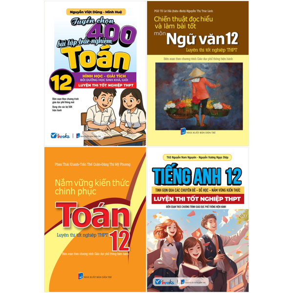Bộ Sách Luyện Thi Tốt Nghiệp Trung Học Phổ Thông Quốc Gia - Toán-Ngữ Văn-Tiếng Anh (Bộ 4 Cuốn)