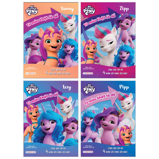 bộ sách my little pony - tô màu thật là dễ - zipp + sunny + izzy + pipp (bộ 4 cuốn)