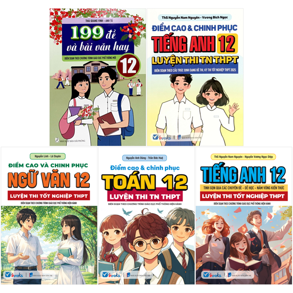 Bộ Sách Ôn Luyện Thi Tốt Nghiệp Trung Học Phổ Thông Ngữ Văn-Toán-Tiếng Anh (Bộ 5 Cuốn)