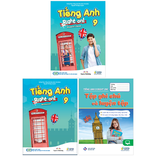 Bo Sach Tieng Anh 9 - Right On! - Student's Book + Workbook + Tap Ghi Chu Va Luyen Tap (Bo 3 Cuon)
