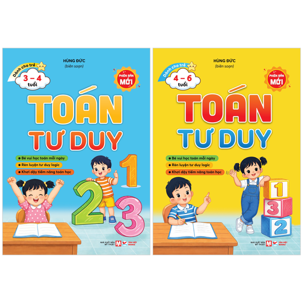 Bộ Sách Toán Tư Duy Dành Cho Trẻ 3-4 Tuổi + Toán Tư Duy Dành Cho Trẻ 4-6 Tuổi (Bộ 2 Cuốn)