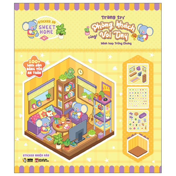 Bộ Sticker 3D Sweet Home - Trang Trí Phòng Khách Cùng Voi Tiny