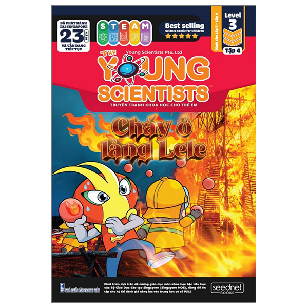 bộ the young scientist - truyện tranh khoa học cho trẻ em - level 3 - tập 4: cháy ở làng lele