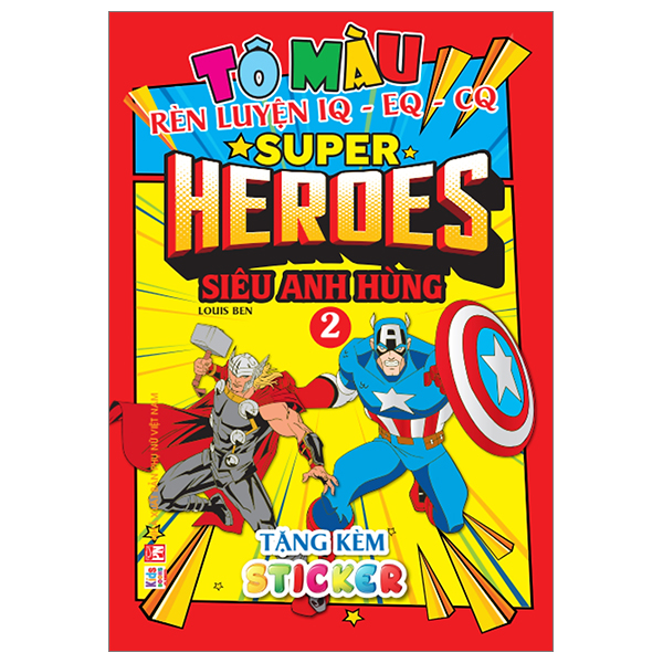 bộ tô màu rèn luyện iq eq cq - super heroes siêu anh hùng - tập 2 - tặng kèm sticker