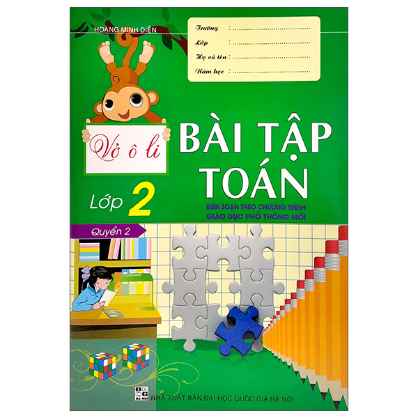 bộ vở ô li bài tập toán lớp 2 - quyển 2 (biên soạn theo chương trình giáo dục phổ thông mới)