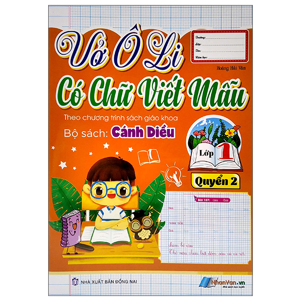 bộ vở ô li có chữ viết mẫu 1 - quyển 2 - cánh diều