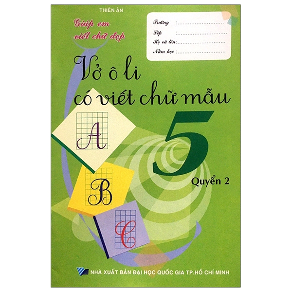 bộ vở ô li có viết mẫu chữ 5 - tập 2