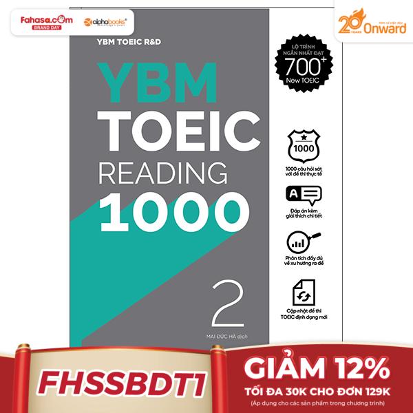 bộ ybm toeic reading 1000 - vol 2 (tái bản)