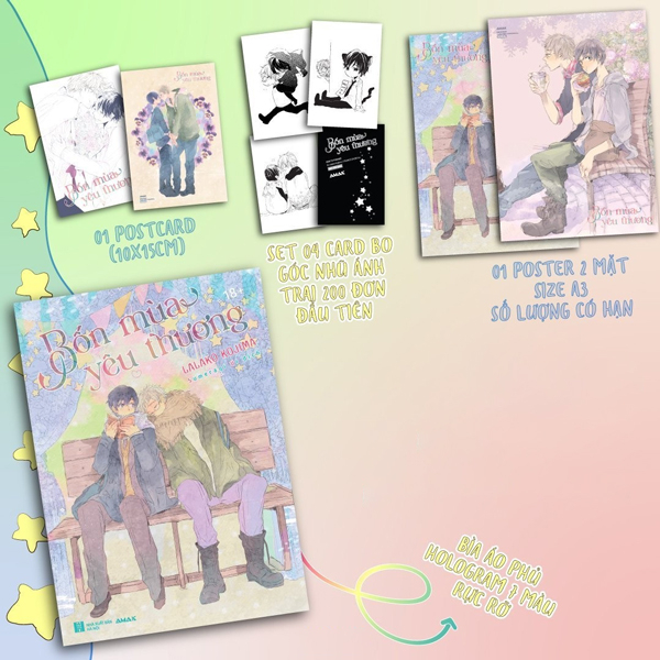 bốn mùa yêu thương - tặng kèm bìa áo + postcard hai mặt + set 4 card bo góc + poster a3