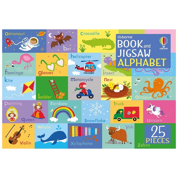 book and jigsaw: alphabet