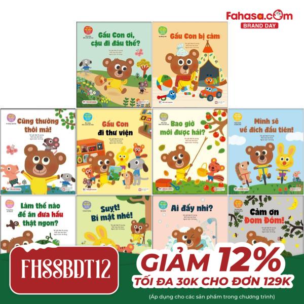 boxset gấu con tinh nghịch - sách tranh giáo dục nhân cách cho trẻ (bộ 10 cuốn)