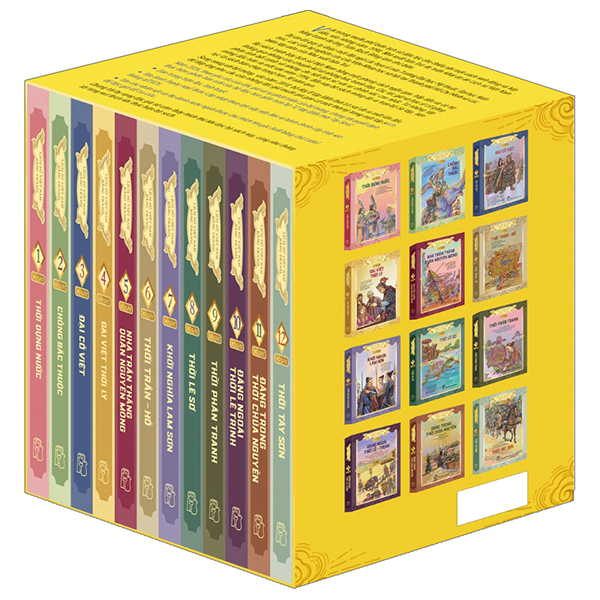 Boxset Lịch Sử Việt Nam Bằng Tranh - Bộ Dày (Hộp 12 Cuốn) - Tặng Kèm 12 Postcard