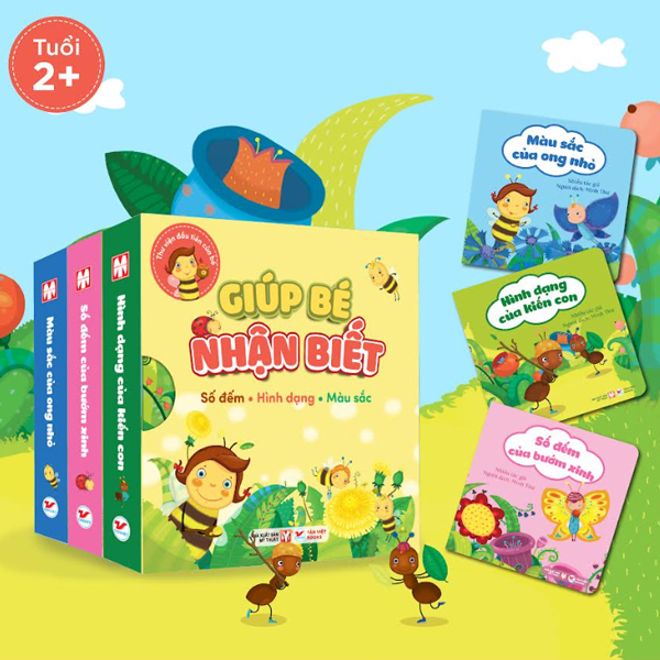 Boxset Thư Viện Đầu Tiên Của Bé - Giúp Bé Nhận Biết - Số Đếm-Hình Dang-Màu Sắc (Hộp 3 Cuốn)