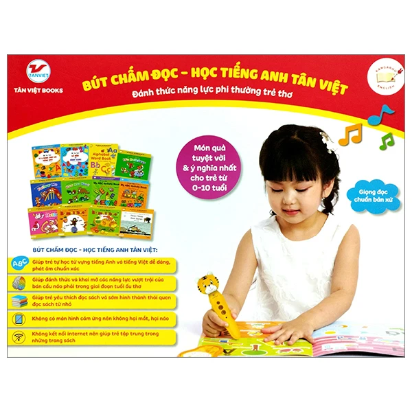 bút chấm đọc-học tiếng anh - đánh thức năng lực phi thường từ trẻ thơ - bút hình hổ (dành cho trẻ từ 0 đến 10 tuổi)