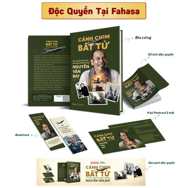 Canh Chim Bat Tu - Cau Chuyen Ve Nguoi Phi Cong Huyen Thoai Nguyen Van Bay - Bia Cung - Ban Gioi Han -Tang Kem 1 Bookmark 2 Mat + 4 Postcard 2 Mat + 1 Quyen Sach Anh Bo Tui + 1 Dai Sach - Doc Quyen Fahasa