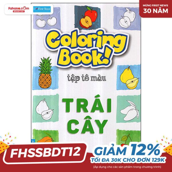 coloring book - tập tô màu - trái cây