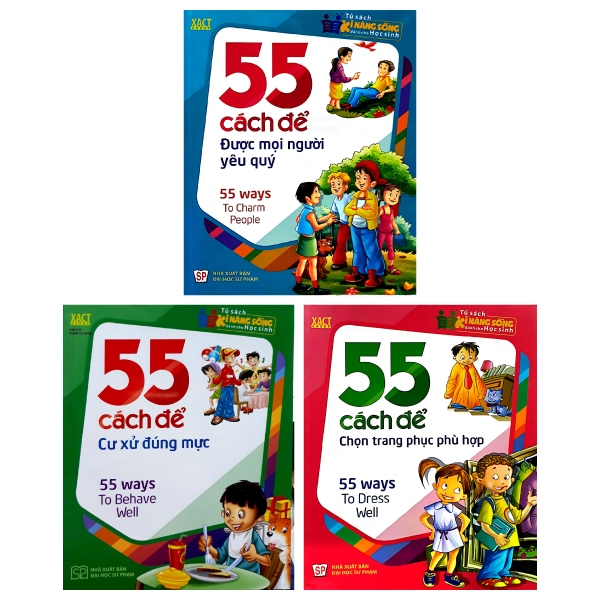 combo 55 cách để cư xử đúng mực + 55 cách để chọn trang phục phù hợp + 55 cách để được mọi người yêu quý (bộ 3 cuốn)