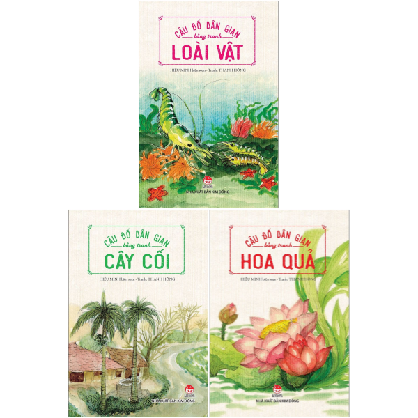 Combo Cau Do Dan Gian Bang Tranh (Tai Ban 2019): Cay Coi + Hoa Qua + Loai Vat (Bo 3 Cuon)