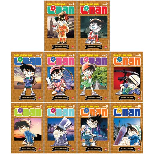 combo manga - thám tử lừng danh conan : tập 1 - 10 - bản nâng cấp (bộ 10 tập)