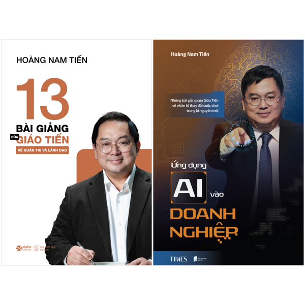 Combo Sach 13 Bai Giang Cua Giao Tien Ve Quan Tri Va Lanh Dao + Ung Dung AI Vao Doanh Nghiep - Nhung Bai Giang Cua Giao Tien Ve Nhan To Thay Doi Cuoc Choi Trong Ki Nguyen Moi (Bo 2 Cuon)