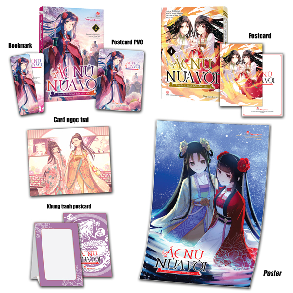 Combo Sách Ác Nữ Nửa Vời - Truyền Kì Hoán Hồn Đổi Xác - Tập 4 [Manga] + Tập 2 [Light Novel] (Bộ 2 Cuốn) - Tặng Kèm Postcard + Khung Tranh Postcard + Bookmark + Postcard PVC + Card Ngọc Trai + Poster