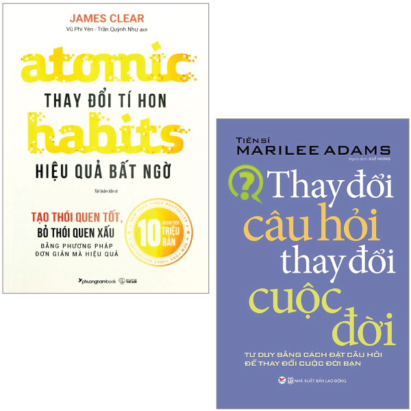 combo sách atomic habits - thay đổi tí hon hiệu quả bất ngờ + thay đổi câu hỏi thay đổi cuộc đời (bộ 2 cuốn)