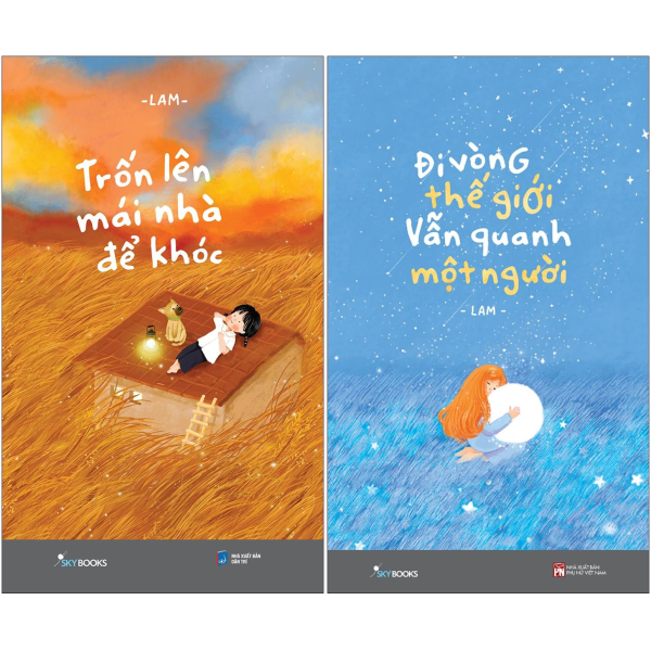 combo sách đi vòng thế giới vẫn quanh một người + trốn lên mái nhà để khóc (bộ 2 cuốn)
