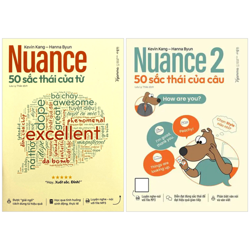 combo sách nuance - 50 sắc thái của từ + nuance - tập 2 - 50 sắc thái câu (bộ 2 cuốn)