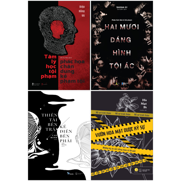 Combo Sach Thien Tai Ben Trai, Ke Dien Ben Phai + Tam Ly Hoc Toi Pham + Vuon Hoa Mat Duoc Ky Su + Hai Muoi Dang Hinh Toi Ac (Bo 4 Cuon)