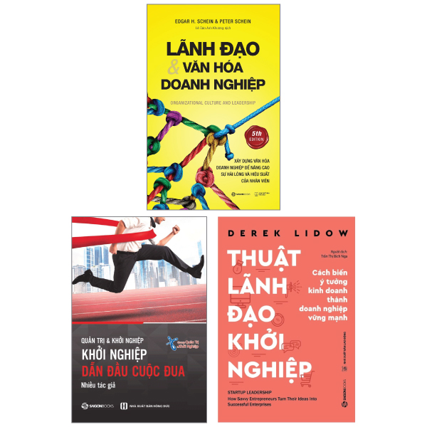 combo sách thuật lãnh đạo khởi nghiệp + khởi nghiệp - dẫn đầu cuộc đua + lãnh đạo và văn hóa doanh nghiệp (bộ 3 cuốn)