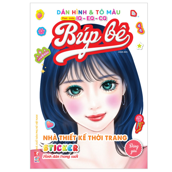 dán hình và tô màu búp bê - nhà thiết kế thời trang - đáng yêu - sticker trong suốt