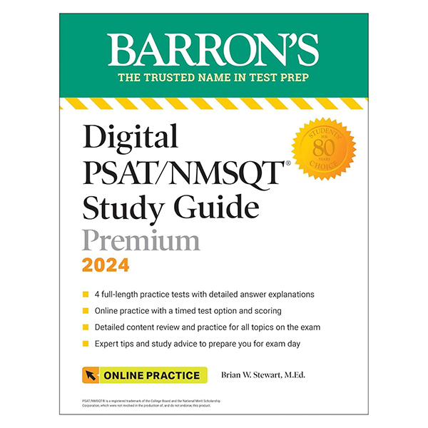 digital psat/nmsqt study guide premium, 2024: 4 practice tests + comprehensive review + online practice (barron's test prep)