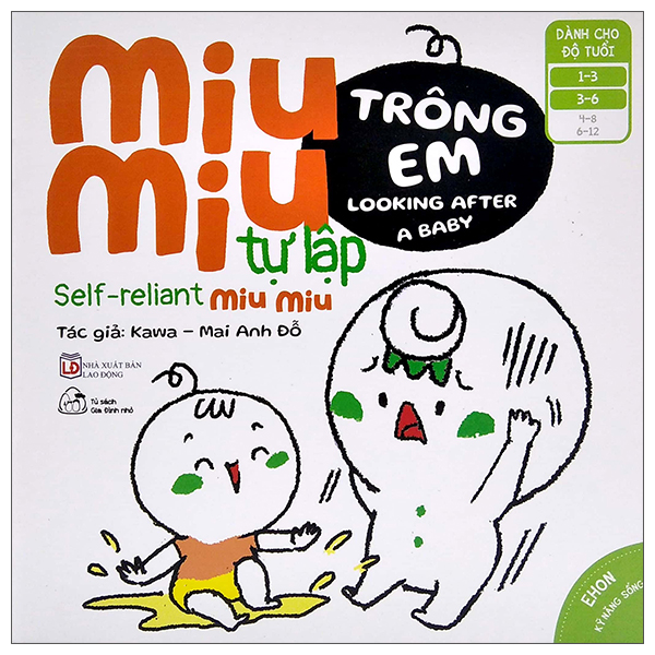 ehon kĩ năng sống - miu miu tự lập: trông em (từ 1 - 6 tuổi) (song ngữ anh - việt)